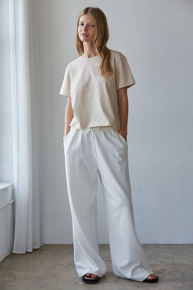 Tan Cotton Crew Neck