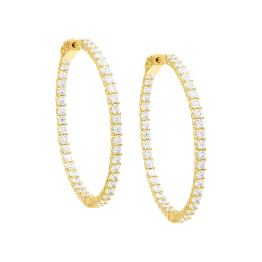 Thin Bezel Hoop Earring