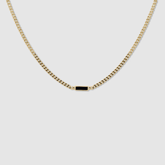 Black Onyx Bar Necklace