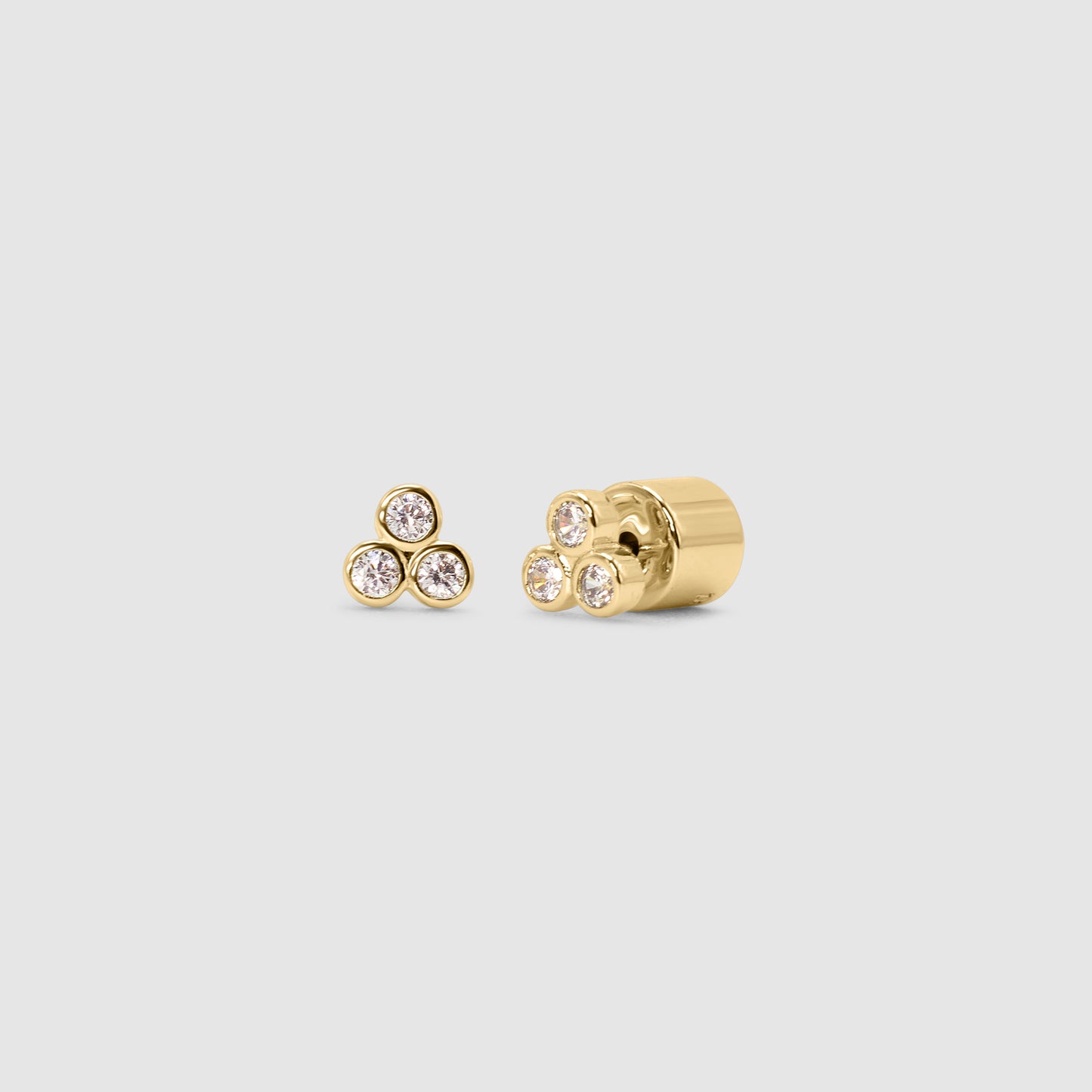 Bezel Trio Studs