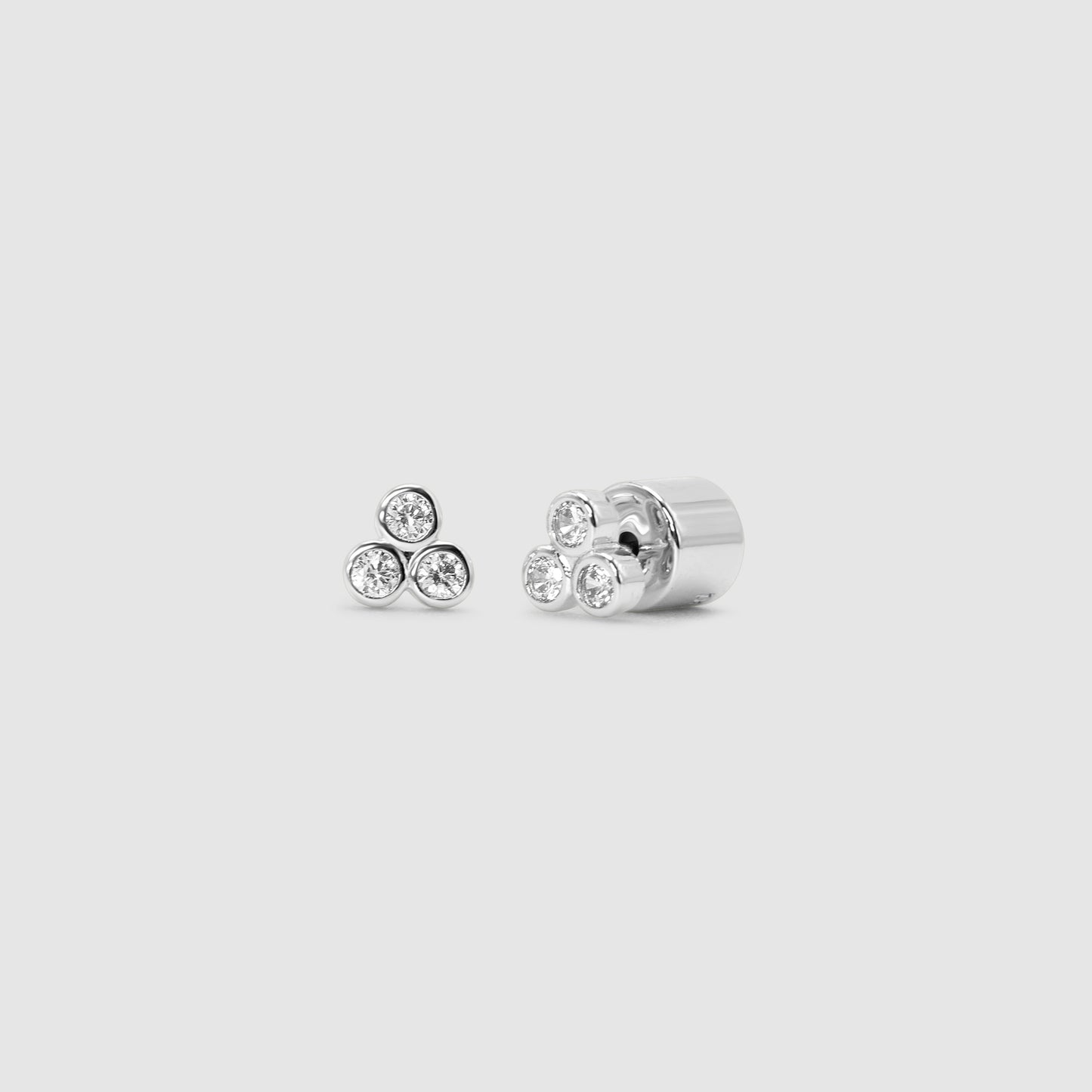 Bezel Trio Studs