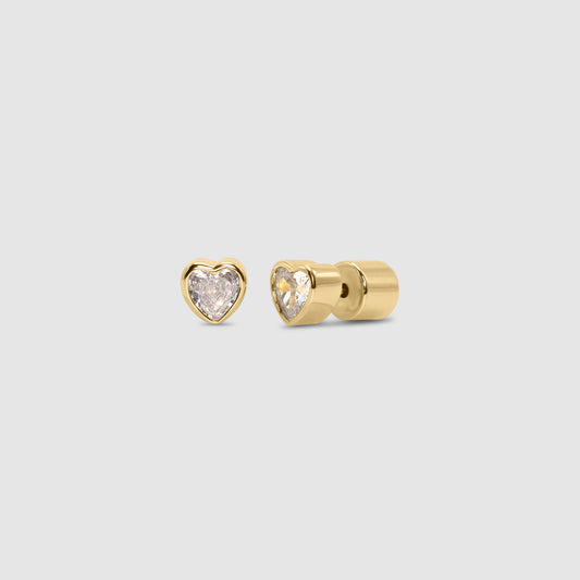 Heart Bezel Studs