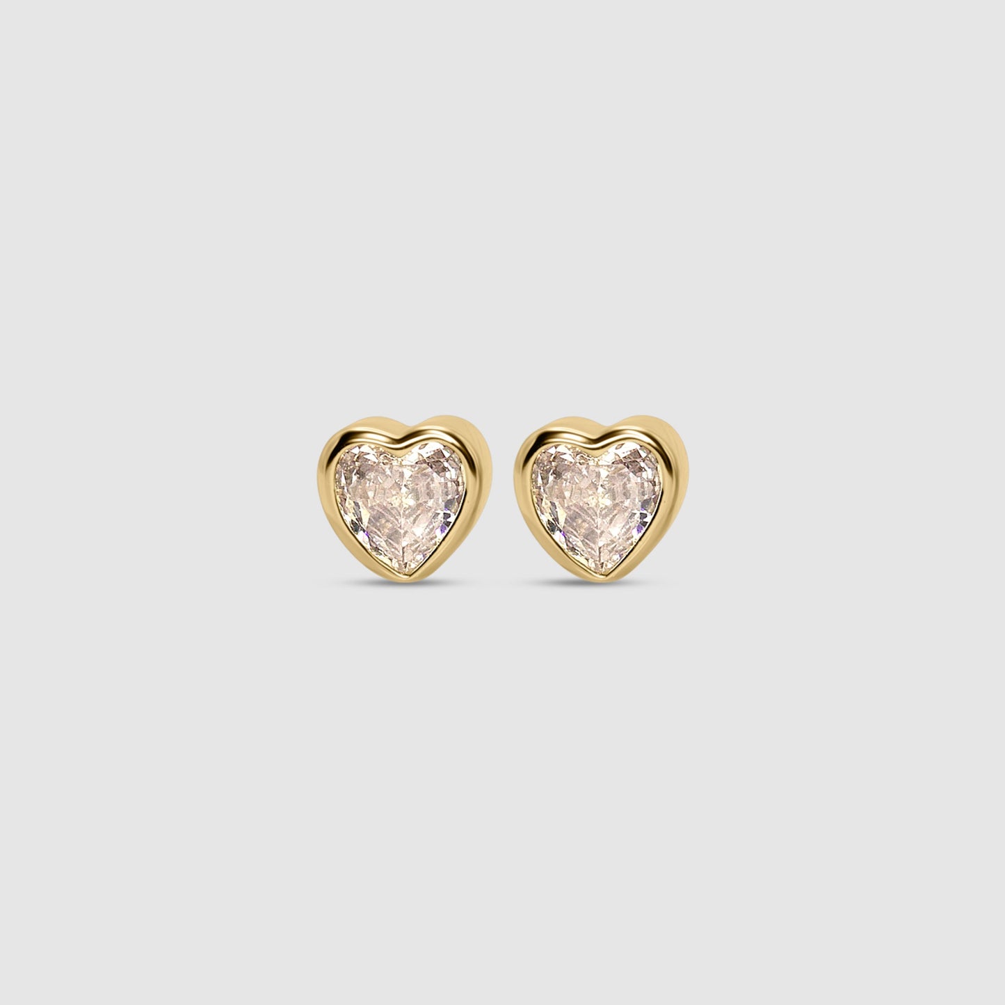 Heart Bezel Studs