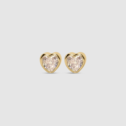 Heart Bezel Studs