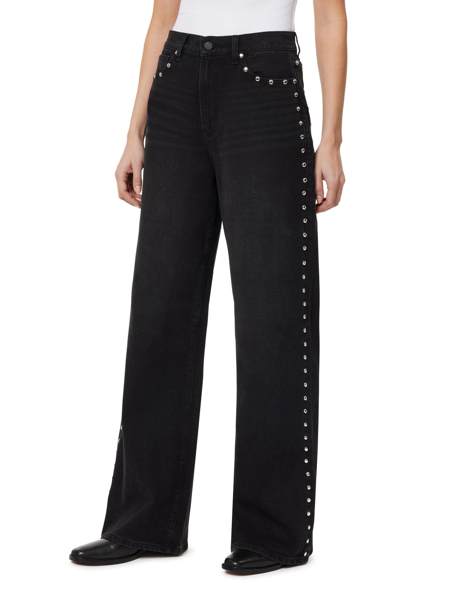 Wide Leg Studded Jeans