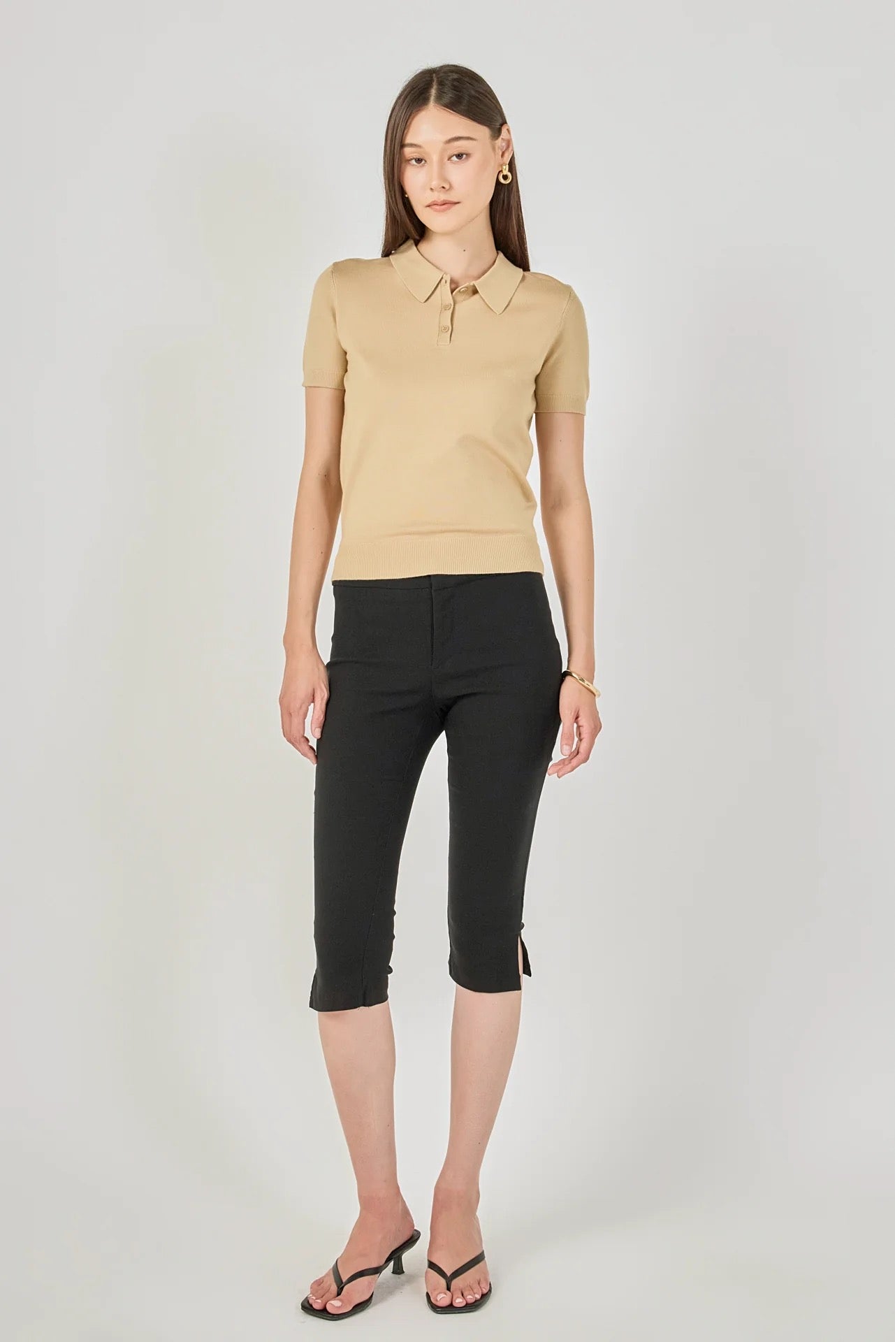 Short Sleeve Polo Sweater