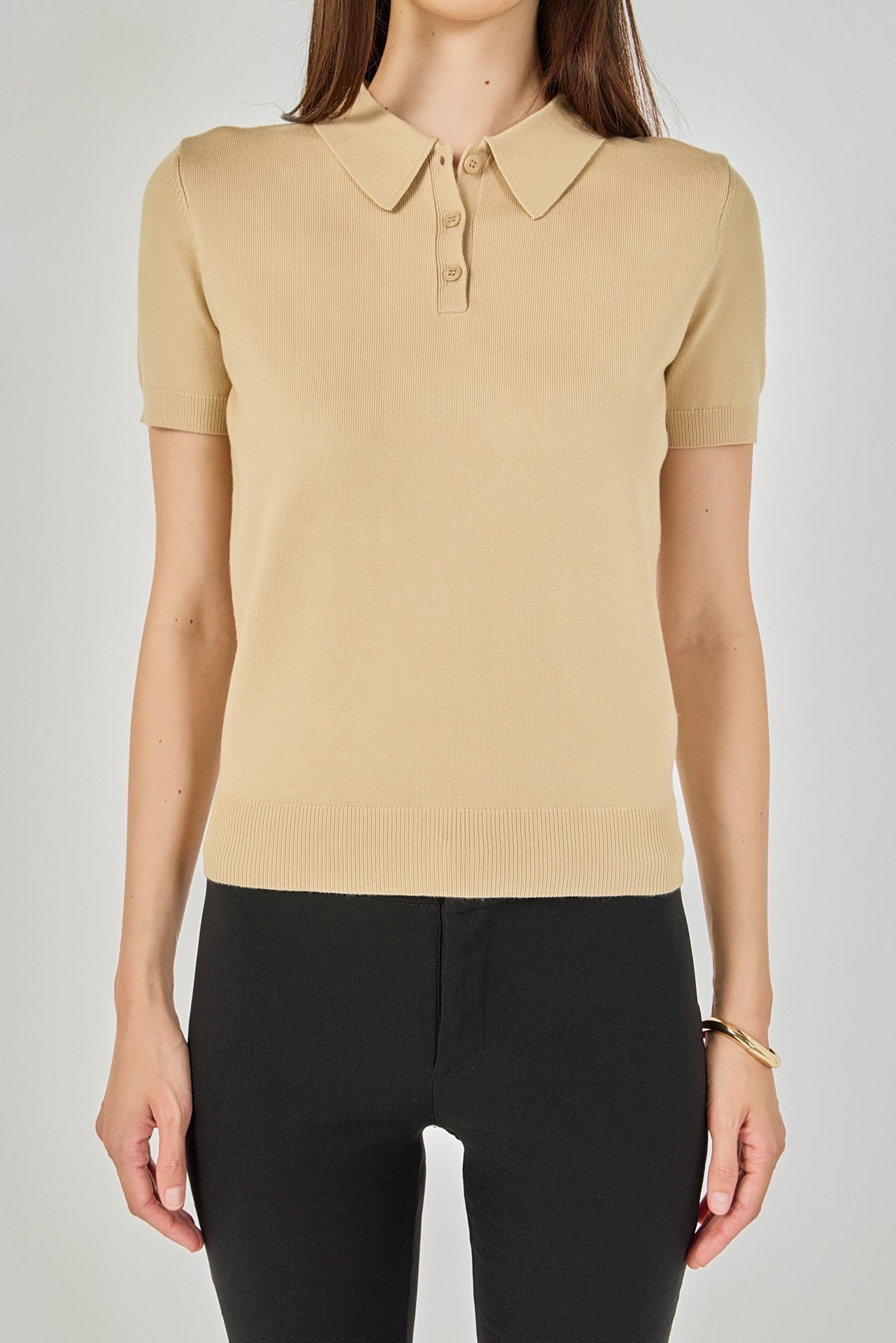 Short Sleeve Polo Sweater