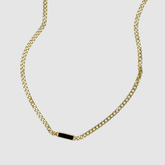 Black Onyx Bar Necklace