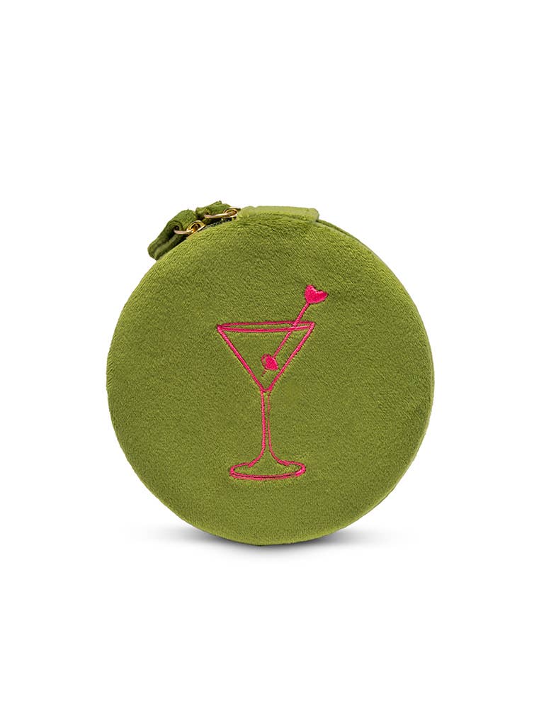 Velvet martini jewelry case