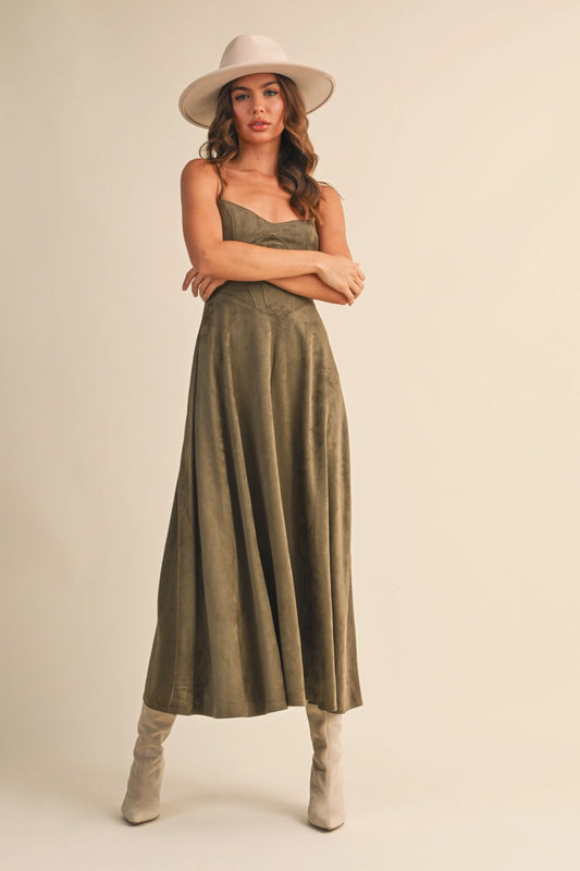 Suede Midi Dress