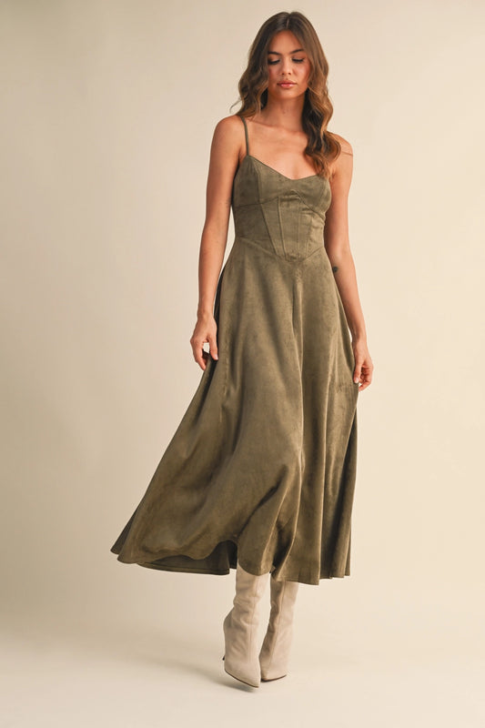 Suede Midi Dress