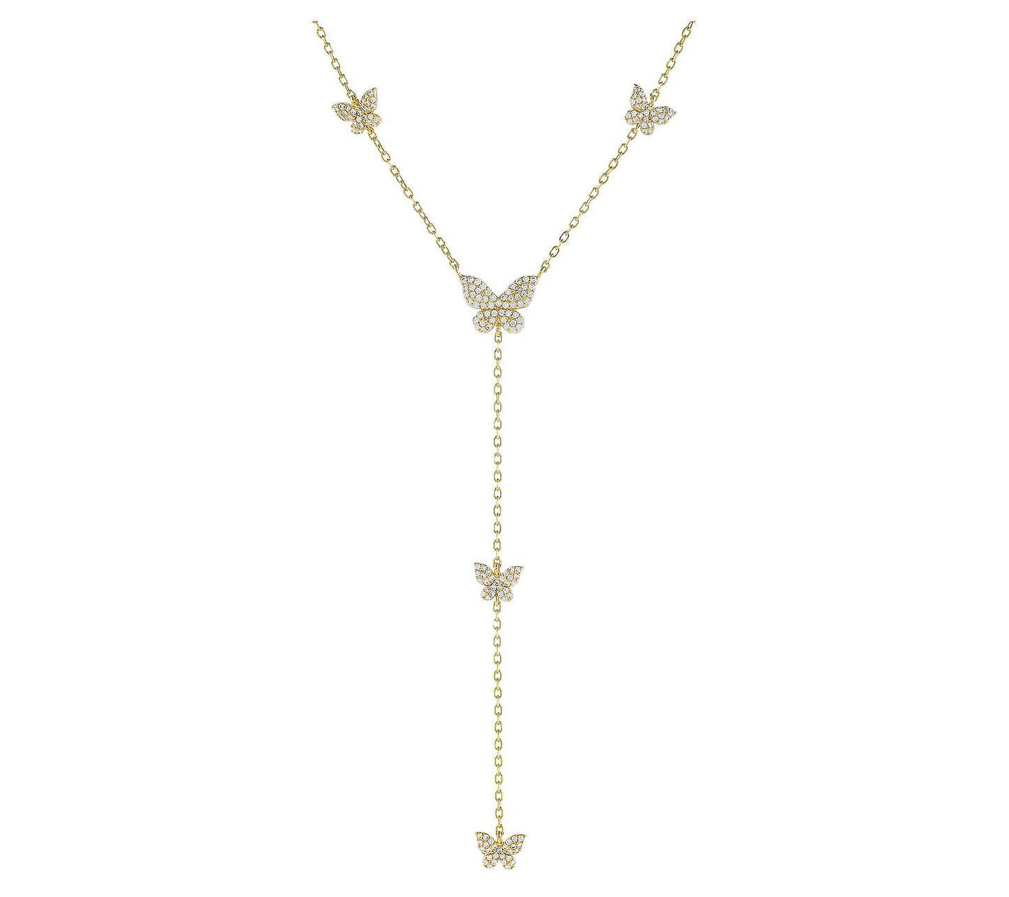 Pave Butterfly Lariat