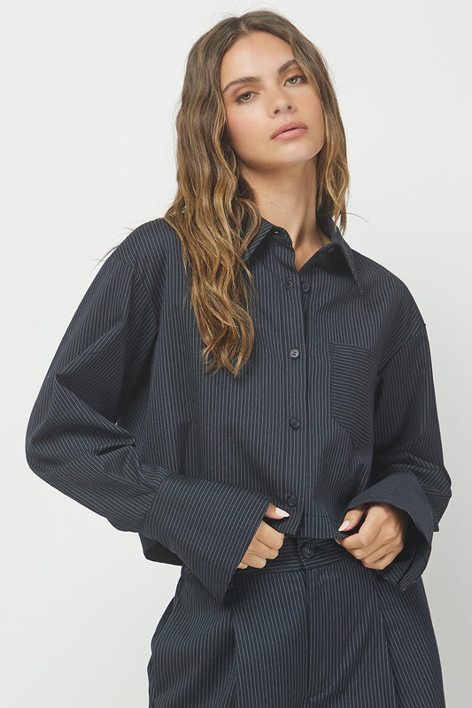 Pin Stripe Crop