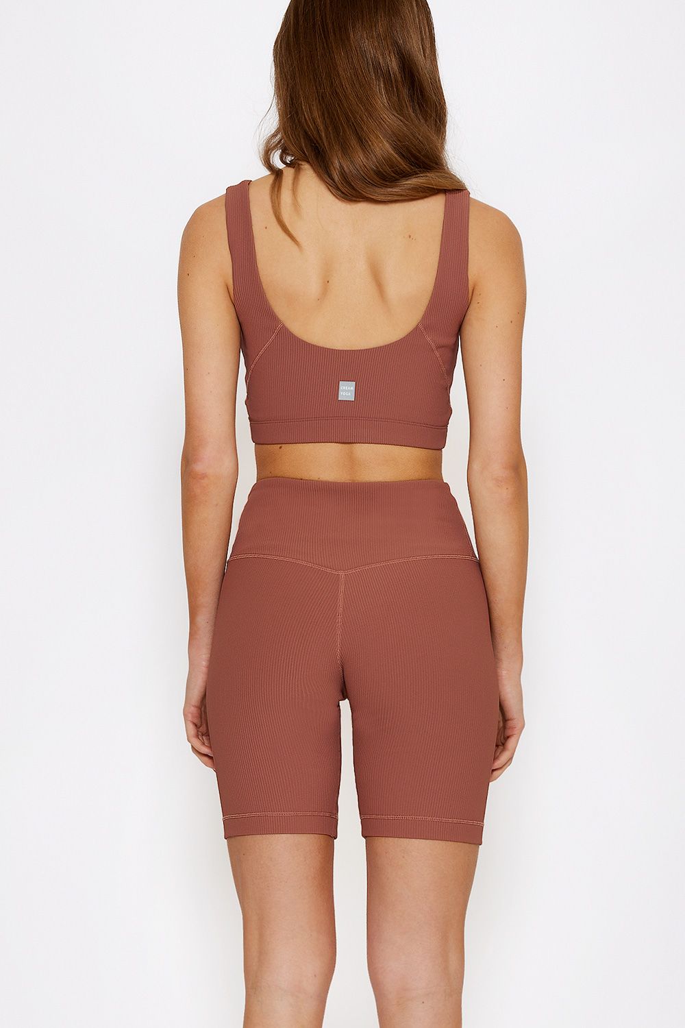 Harper Ribbed Biker Shorts Rose Taupe